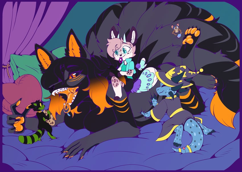 fayanna and clan drawn by kitnip and rebonica