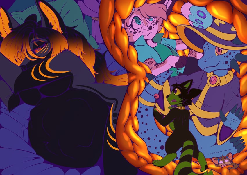 fayanna and clan drawn by kitnip and rebonica